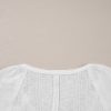 Women's White Textured Half Sleeve Shirt with Snap Button and Drawstring Tie Neck - Image 13