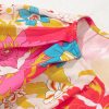 Women's Pink Floral Print Bubble Short Sleeve Dress - Elegant Shift Style for Casual & Semi-Formal Occasions - Image 10