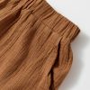Women's Chestnut Crinkle Textured Polo Shirt and High Waist Shorts Set - Image 8
