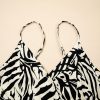 Women's Khaki Tropical Palm Print Wrapped V Neck Spaghetti Straps Tiered Midi Dress - Image 9