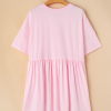 Women's Light Pink American Flag Inspired Sequin Disco Ball Patched Mini Dress - Image 8