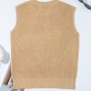 Women's Parchment Sequin Horse Graphic Lightweight Knitted Sweater Vest - Image 3