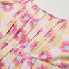 Women's Rose Vibrant Floral Square Neck Puff Sleeve Pleated Flared Midi Dress for Summer - Image 17