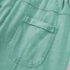 Women's Mint Green Mineral Wash High Waist Wide Leg Cargo Pants with Drawstring - Image 11