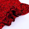 Fiery Red Floral Print Plus Size Shift Top with Ruffle Sleeves - Image 10