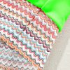 Women's Green Striped Patchwork High Waist Bikini Swimsuit with Spaghetti Straps - Image 12