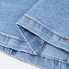 Women's Beau Blue Sleeveless Denim Mini Dress with Zipper Front and Square Neck - Image 11