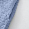 Women's Myosotis Blue Solid Color Textured Crinkle Short Sleeve T-Shirt Dress - Image 10