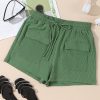 Women's Green Flap Pocket Casual Drawstring Shorts for Summer - Image 9