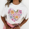 Women's White MAMA Flower Heart Graphic Tee – Soft Cotton Blend Casual T-Shirt - Image 6