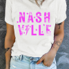 Unisex White NASHVILLE Star Graphic Crewneck T-Shirt - Perfect for Music Lovers - Image 8
