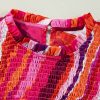 Women's Rose Abstract Print Shirred Yoke Ruffled Blouse - Lightweight Casual Top - Image 7