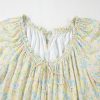 Women's Green Floral Half Sleeve Frilled U Neck A-Line Short Dress for Casual Outings - Image 8
