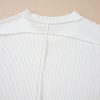 Women's White Textured Knit T-Shirt with Exposed Stitching - Image 9
