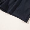 Women's Black Smocked Bust Textured Knit Sleeveless Romper - Flattering A-Line Silhouette - Image 13