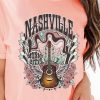 Women's Pink NASHVILLE MUSIC CITY Guitar Graphic T-Shirt - Casual Summer Style - Image 6
