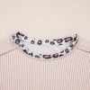 Women's Jet Stream Leopard Patchwork Corded Knit Crew Neck T-Shirt - Trendy Casual Top - Image 7