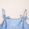 Trendy Beau Blue Denim Mini Dress with Bow Detail and Ruffle Hem - Image 14