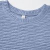 Women's Myosotis Blue Solid Color Textured Crinkle Short Sleeve T-Shirt Dress - Image 8