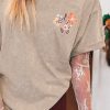 Women's Smoke Gray Mineral Wash Western Graphic Tee with Steer Head Print - Image 3