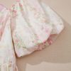 Women's Pink Floral Puff Sleeve Mini Dress with Square Neck and Open Back - Image 14