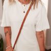 Women's White Drop Shoulder Crew Neck Shift T-Shirt Dress - Casual and Chic - Image 7