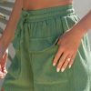 Women's Green Flap Pocket Casual Drawstring Shorts for Summer - Image 3
