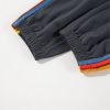 Women's Dark Grey High Waist Sweatpants with Playful Rainbow Stripes - Image 8