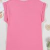 Women's Bonbon Braided Cap Sleeve Crew Neck T-Shirt - Stylish Casual Tee - Image 4