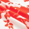 Elegant Red Floral Print Trimmed V Neck Ruffle Sleeve Long Dress for Women - Image 12