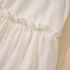 Women's Oatmeal Solid Color Tied Straps Ruffle Tiered Mini Dress - Casual Summer Style - Image 12