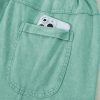 Women's Mint Green Mineral Wash High Waist Wide Leg Cargo Pants with Drawstring - Image 9