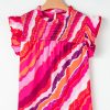 Women's Rose Abstract Print Shirred Yoke Ruffled Blouse - Lightweight Casual Top - Image 4