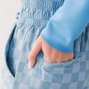 Women's Sky Blue Checkered High Waist Loose Casual Pants - Trendy Wide Leg Style - Image 6
