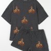Women's Carbon Grey Western Rodeo Graphic 3D Ribbed Short 2-Piece Outfit - Image 7