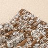 Women's Brown Western Floral Print Ruffled Hem High Waist Maxi Skirt - Image 14
