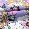 Women's Purple Floral Print Smocked High Waist Jumpsuit with Square Neckline - Image 6