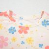 Women's Apricot Floral Print Crop Top and Wide Leg Short Set - Trendy Summer Outfit - Image 6