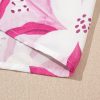 Women's Elegant Rose Floral Frilled Collar Short Sleeve Blouse Top - Image 9
