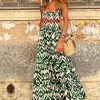 Women's Green Western Aztec Shirred Sleeveless Maxi Dress - Trendy Boho Style - Image 10