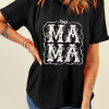Women's Black MAMA Artistic Graphic Tee - Casual Short Sleeve T-Shirt - Image 9
