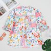 Women's Vibrant Pink Boho Flower Print Half Puff Sleeve Blouse - Image 12