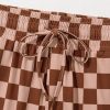 Women's Khaki Checkered High Waist Loose Casual Pants - Trendy Wide Leg Style - Image 18