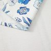 Women's Sky Blue Floral Print Ruffled Short Sleeve Blouse – Stylish Summer Top - Image 8