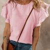 Light Pink Crinkled Cotton Gauze Blouse with Ruffle Sleeves - Perfect for Summer - Image 5