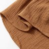 Women's Chestnut Crinkle Textured Polo Shirt and High Waist Shorts Set - Image 7