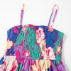 Women's Purple Floral Print Shirred Spaghetti Strap Loose Maxi Dress - Effortlessly Chic Summer Dress - Image 8