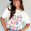 Unisex White STARS AND STRIPES Crew Neck Graphic Tee - Celebrate American Pride - Image 2