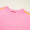 Women's Bonbon Color Contrast Crewneck T-Shirt and Wide Leg High Waist Pants Set - Image 9