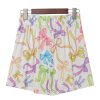 Women's White Bow Print Pull-On Casual Shorts with Elastic Waist - Image 12